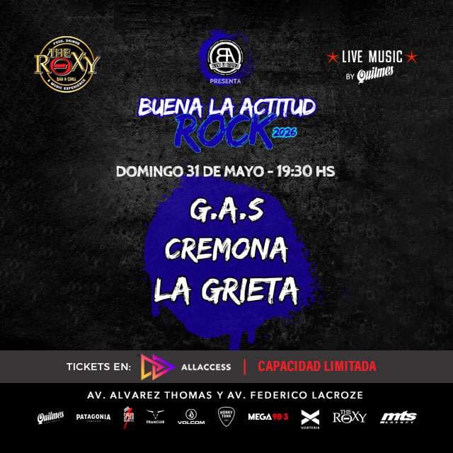 BUENA LA ACTITUD ROCK 2026 Presenta G.A.S - CREMONA - LA GRIETA