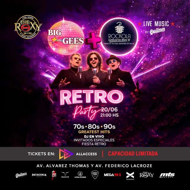 THE BIG GEES + ROCKOLA GOLDEN ROCK – RETRO PARTY 70s 80s 90s
