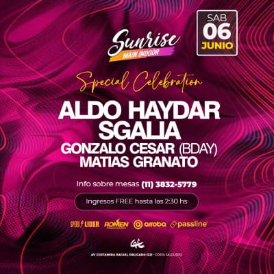 SAB 06.06 SUNRISE @ SPECIAL CELEBRATION