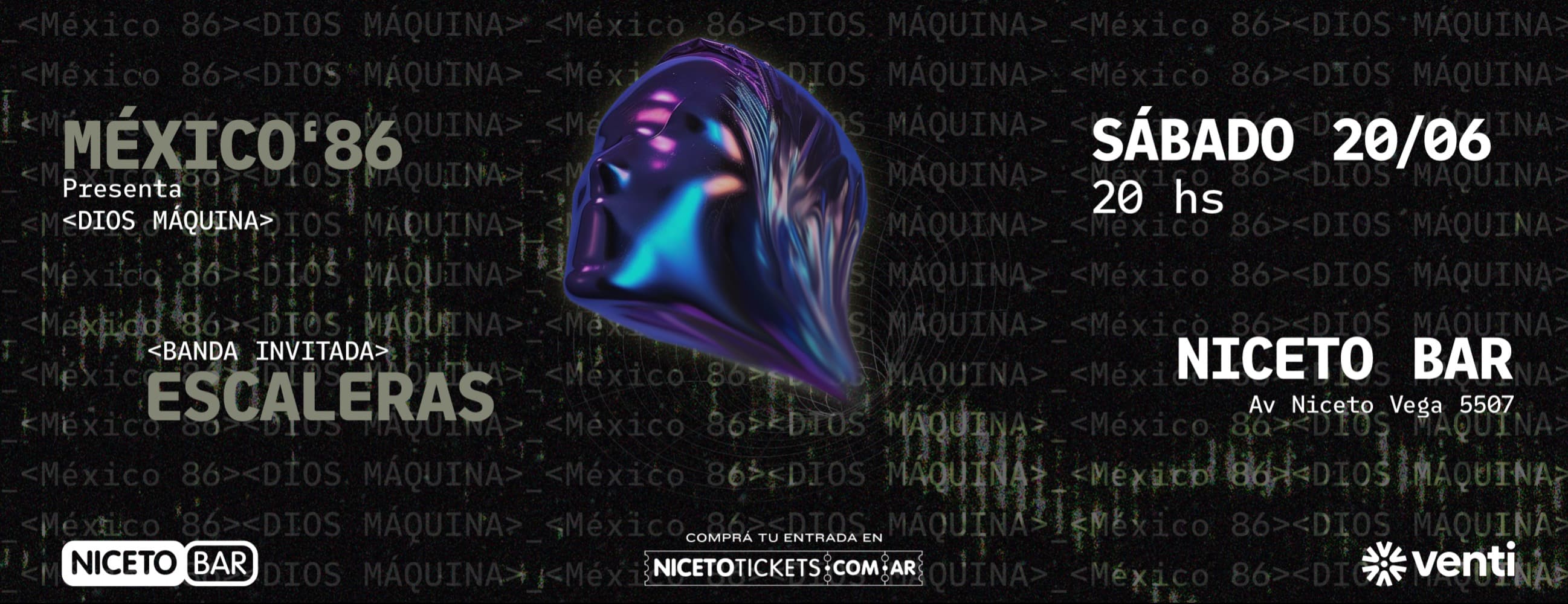 Mexico '86 Presenta "DIOS MAQUINA" en Niceto Bar