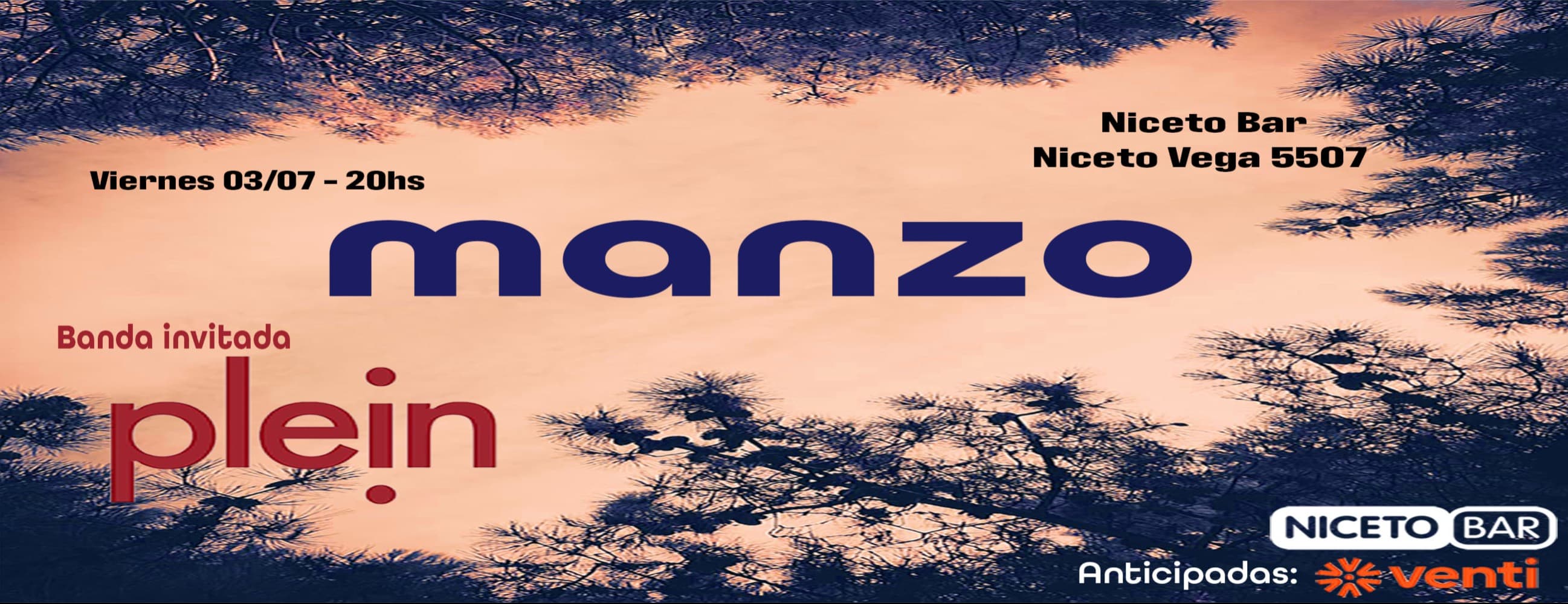 Manzo en vivo en Niceto Bar 